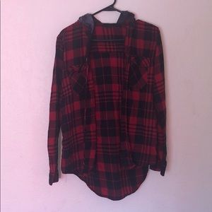 Red and Black Plaid Sweater